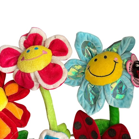Toys R Us Animal Alley Vintage Plush Smiley Face Flowers & Ladybug Bundle - Picture 3 of 6